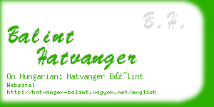 balint hatvanger business card